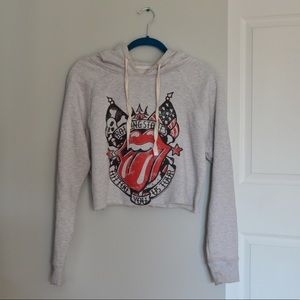 Cropped Rolling Stones Hoodie
